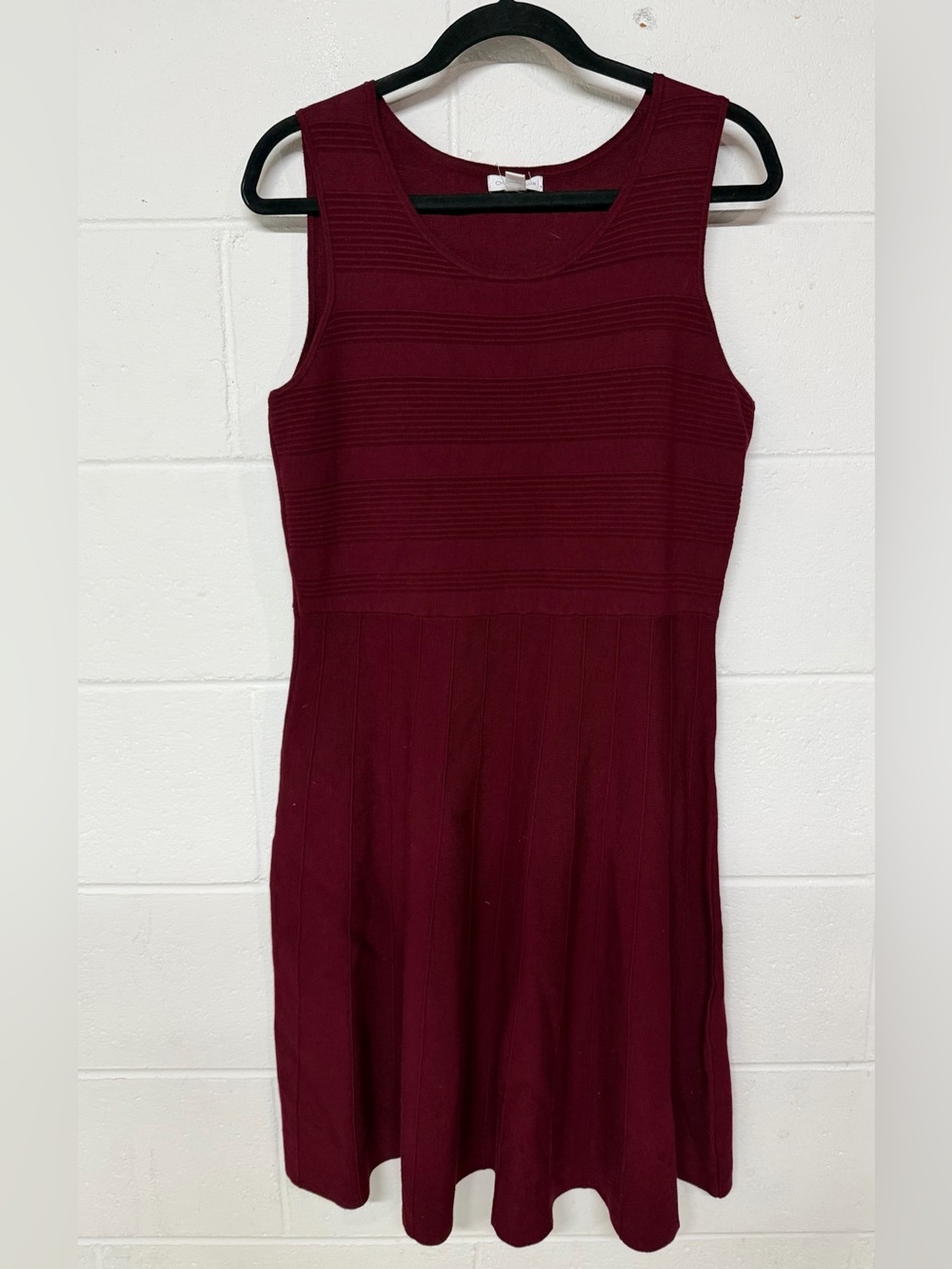 Charter Club Sleeveless Wine Ribbed Midi Dress